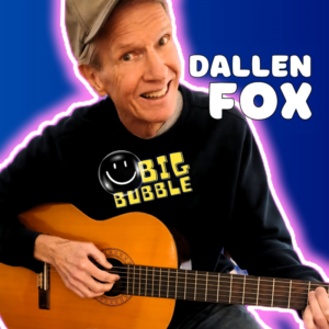 Dallen Fox is a singer, songwriter, guitarist, creative, and graphic artist. Dallen has a penchant for writing and performing catchy and enchanting children’s songs.